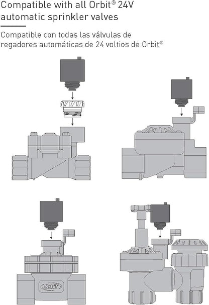 Orbit 57226-24V Solenoid for All Orbit Sprinkler Valves with L-Series Adapter