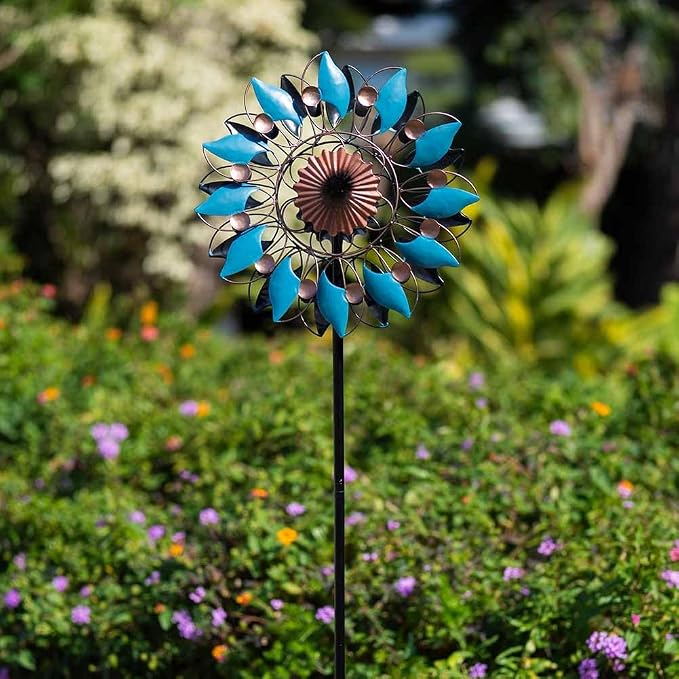 Stargarden Metal Wind Spinner, 13.7" Dia Outdoor Wind Spinners | Kinetic Garden Art & Outdoor Decoration for Yard