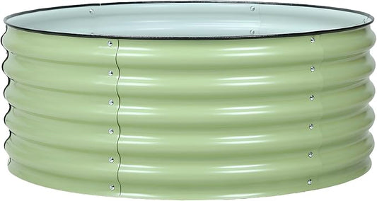 Aoodor 17" Tall 42" Metal Raised Garden Bed, Outdoor Planter Box and Raised Garden Kit for Vegetables, Flowers, Tomatoes Carrots and Herbs, Olive Green