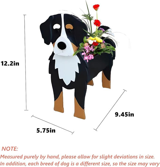 Bernese Mountain Dog Planter Pots, 9.45 x 5.75 x 12.2 Inches | Dog Flower Pot, Cute Animal Shaped Plant Pot, Gifts for Women & Pet Lovers, Indoor Outdoor Garden Home Office Decor