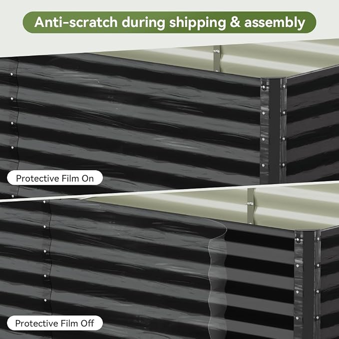 COMHOMA 2 Pack Galvanized Raised Garden Bed,6x3x2ft Large Metal Planter Box for Outdoor Vegetables,Corrugated Steel Herbed Plants Container,Extra Deep Gardeners Kits with Open Bottom