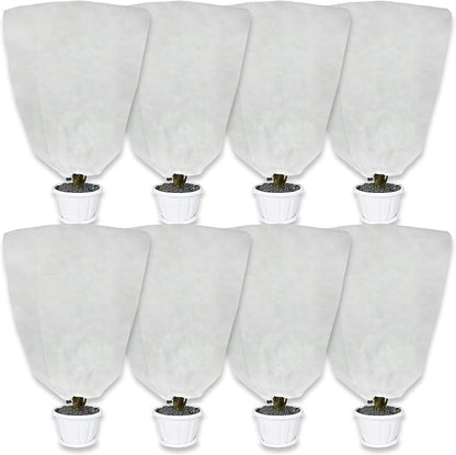 8 Pack Plant Covers Freeze Protection for Winter, 47.2"×31.5" Frost Cloths for Outdoor Plants Cold Weather Blankets with Drawstrings