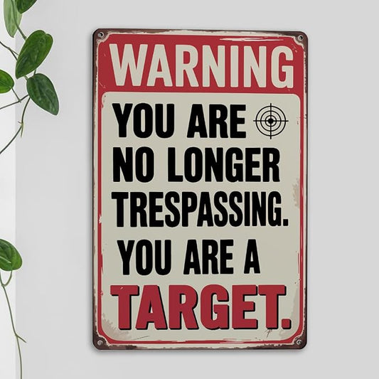mmiishe Retro Metal Signs Vintage Wall Decor for Porch Coffee Bar Garage Funny No Trespassing Signs Ideal Gifts for Women Men Yard Sign 8x12 Inches Birthday Anniversary Decoration