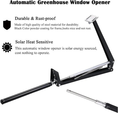 Automatic Window Opener for Greenhouse Solar Sensitive Auto Greenhouse Vent Opener Gardening Tools Automatic Greenhouses Supplies (Single Spring Opener Up to 15lbs)