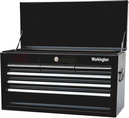 Workington Portable Metal Tool Chest with 6 Drawers, 24" 6-Drawer Tool Chest Cabinet with Ball Bearing Drawer Slides, Steel Tool Storage Box Organizer 4005 Black