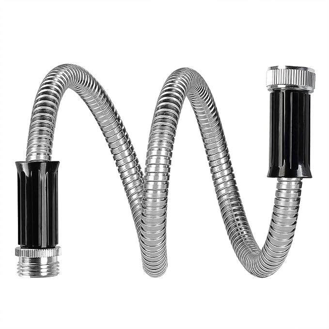 Beaulife Metal Short Garden Hose 5ft Connectors, Drainage Hose for Dehumidifier Small Water Hose Extension High Pressure Bib Reel Extender, Drinking Water Hose for RV Outdoor