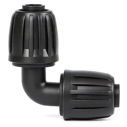 12 Pack 1/2 Inch Drip Irrigation Elbow Fittings (1/2" ID x 0.6-0.65" OD), 1/2'' Dripline Barbed Elbow Connectors with Anti-Drop Lock Nuts for Garden Lawn Irrigation System Connection