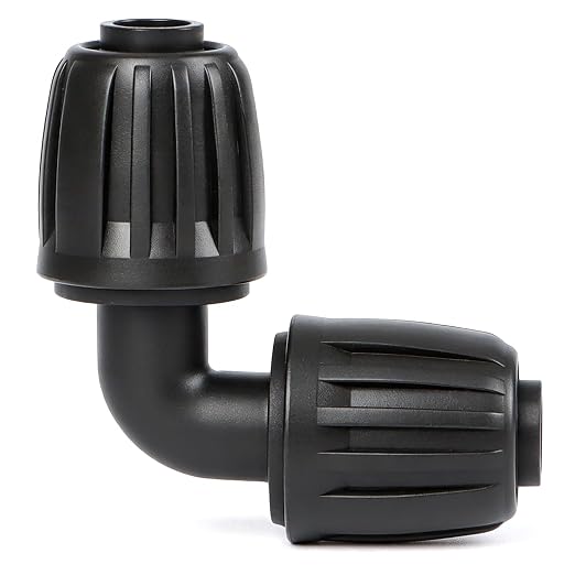 12 Pack 1/2 Inch Drip Irrigation Elbow Fittings (1/2" ID x 0.6-0.65" OD), 1/2'' Dripline Barbed Elbow Connectors with Anti-Drop Lock Nuts for Garden Lawn Irrigation System Connection