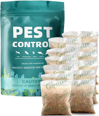 Pest Repellent, Rodent Repellent Indoor, Spider Repellent Indoor, Mouse Repellent Outdoor, Mice Repellent Indoor, Naturally Repel Rats, Mouse, Ants, Roach, Natural Ingredient -12 Packs