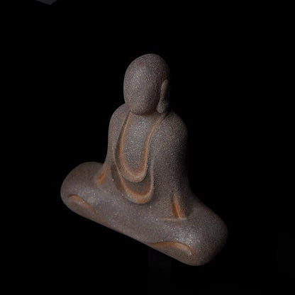 Faceless Buddha Statue - Solid Cast Iron Buddha Figurine, Indoor Outdoor Zen Decor for Spiritual Room Meditation