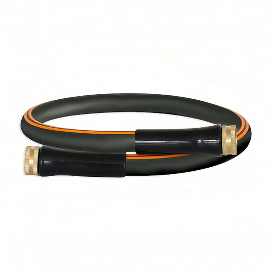 Atlantic 4 ft Female to Female Garden Hose, Black 5/8" Leader Water Hose | Perfect for Hose Reels & Dehumidifiers – with Solid Brass Connectors