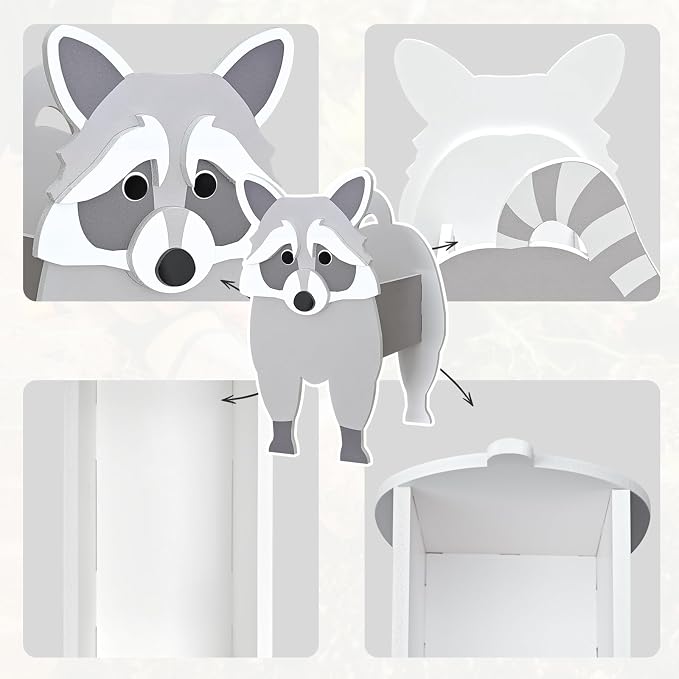 Raccoon Planter, Cute Animal Shape Flower Planters, Plant Pots for Indoor/Outdoor Garden Decor, Unique Gifts/Souvenirs for Pet Lovers