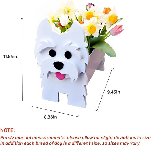 West Highland Dog Planter Pots, 9.45 x 8.38 x 11.85 Inches | Dog Flower Pot, Cute Animal Shaped Plant Pot, Gifts for Women & Pet Lovers, Indoor Outdoor Garden Home Office Decor