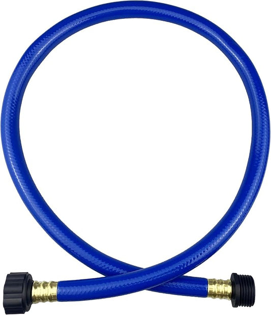 Darnassus PVC Garden Hose 1/2 Inch, 3 FT Flexible Water Hose Blue with Male and Female Plastic Fittings - No Leaking and Lightweight for Household Outdoors Lawns Patio