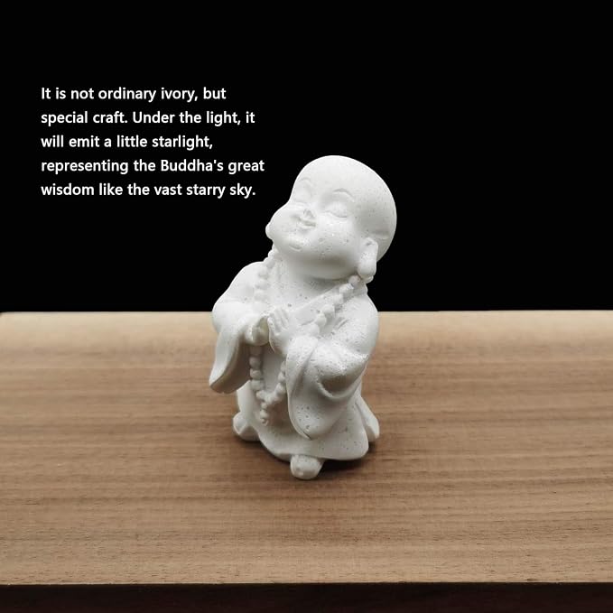 Carefree Fish Buddha Statue Minimalist Sandstone Buda Ornament Monk Figurine Zen Decor Bring Home a Ray of Sunshine