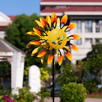 Stargarden Sunflower Wind Spinners, Large Metal Wind Sculptures | Windmill ,Yard Art,Sunflower Decor, for Yard and Garden