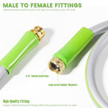 SheeChung Short Garden Hose 4ft x 5/8",Leader Hose for Hose Reel Faucet,Short RV Water Hose Heavy Duty,Lightweight Rubber Small Hose,Hose Extension,3/4"Brass Fittings,Male to Female Hose