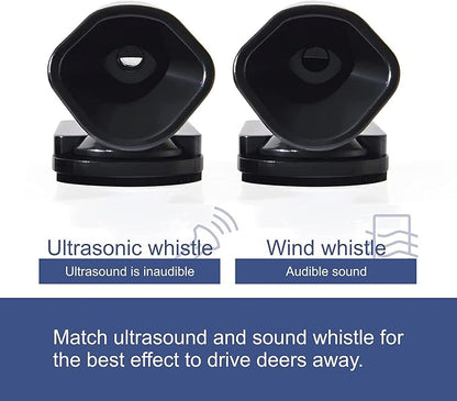 8Pcs Deer Whistles for Vehicles Wind Activated Black