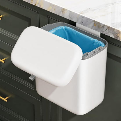 CTIME Compost Bin Kitchen 1.8 Gallon, Hanging Small Compost Bin for Countertop or Under Sink, Indoor Food Waste Bin for Kitchens Bathrooms Living Rooms RVs Bedroom