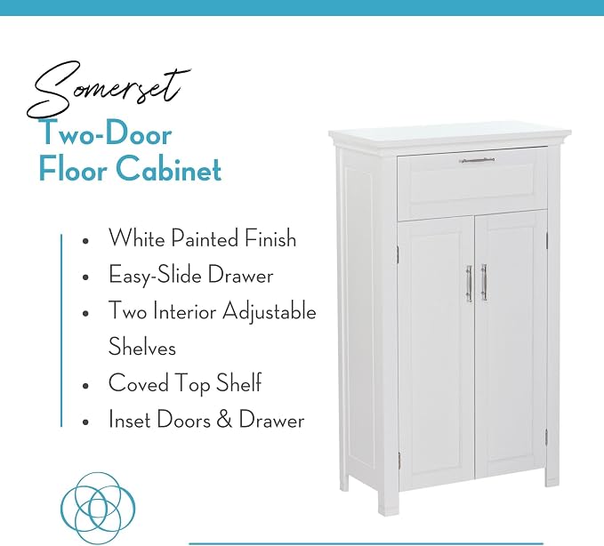 RiverRidge Somerset Two-Door Floor Cabinet, White