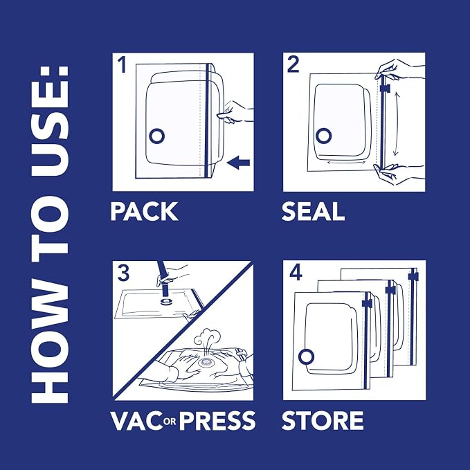 Shrink-Pak Hefty Outdoor Cushion Storage Cube 2-Pack | Patio Cushion Storage Bag Set with Vacuum Valve, Heavy Duty Outdoor Cushion Storage Bags Set for Patio Furniture