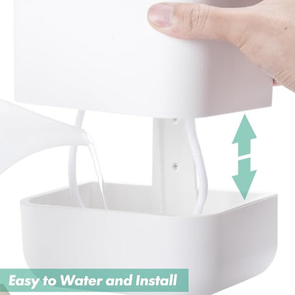 Phoenix Vine 6.5 Inch Wall Mounted Self-Watering Planter Pot for Indoor Houseplants and Herbs | Hanging Planter for Window Sills, Bathroom Walls, Home & Office Décor, White, Set of 2, 01-C-D-2