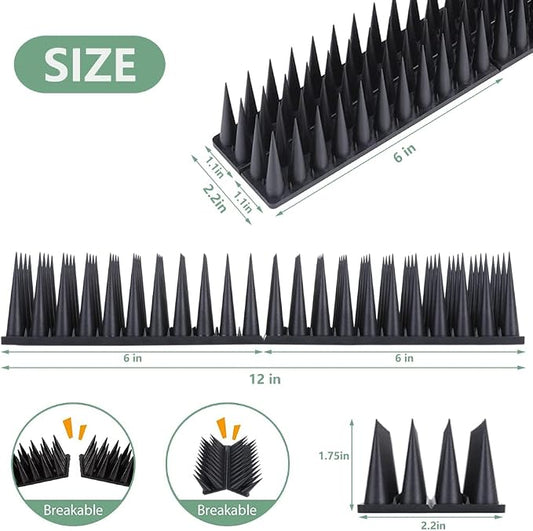 Bird Spikes, 37.4 Ft Bird Deterrent Strips Spikes for Small Birds Deterrent Spikes for Fences and Roof to Keep Birds Away