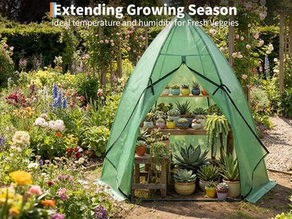 Greenhouse for Outsides, 54”x 54”x 71” Heavy Duty Green House Tent with Durable PE Cover, Garden Plant Protector with Zippered Door Mesh Window for Vegetables Flowers Fruits Herbs,Green