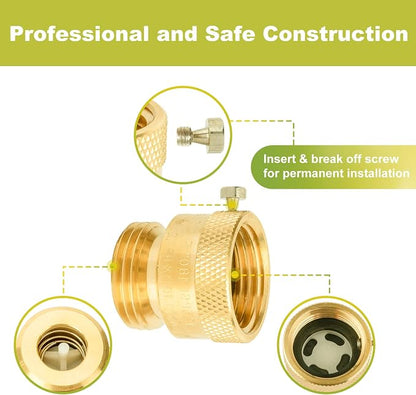 SUNGATOR Anti Siphon Valve, Hose Bib Vacuum Breakers Set, 3/4 Inch Backflow Preventer for Garden Spigot, RV, Solid Brass Anti-Backflow Valve with Sealing Tape (4-Pack)