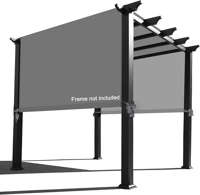 Alion Home Waterproof Pergola Cover - Universal Replacement Canopy (16' L x 105'' W, Grey)