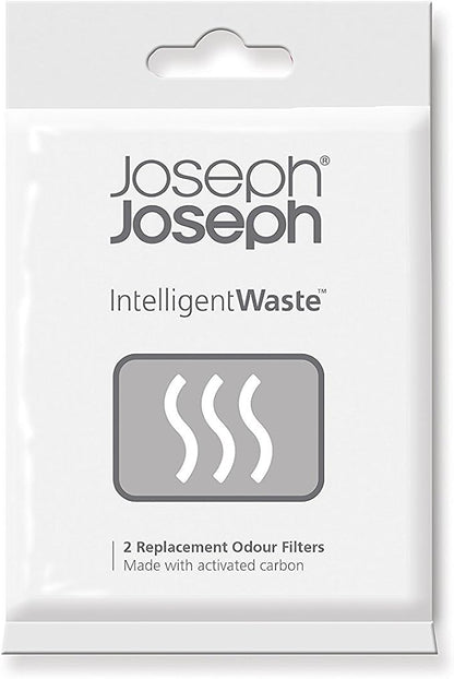 Joseph Joseph Intelligent Waste Activated Carbon Odor Filter Refills for Food Waste Caddy Kitchen Bin - Pack of 2