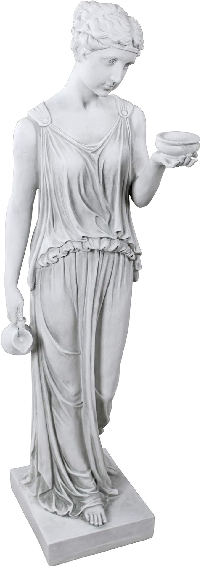 Design Toscano KY71304 Hebe Greek Woman Patron of Youth Indoor/Outdoor Garden Statue, Large Size, 10 inches Wide, 32 inches Tall, Handcast Polyresin, Antique Stone Finish