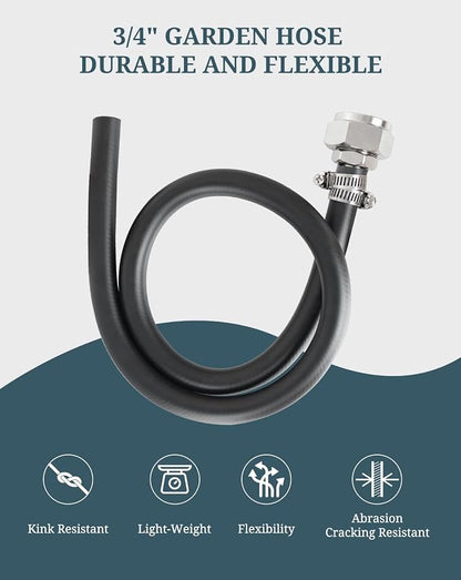 3/4" Mop Sink Hose, 2.4ft (29 inch) Heavy Duty Short Water Hose, Flexible Reinforced PVC with Stainless Steel Tightening Fixture for Mop Sink Faucet, Dehumidifier Drain, Household & Commercial