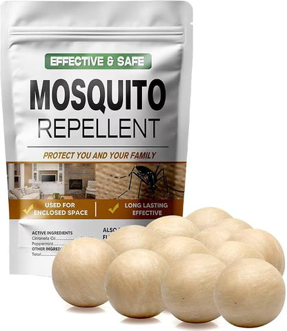 AUDQQM Mosquito Repellent Outdoor Patio, Mosquito Balls Indoor, Mosquitoes for Yard, Keep Mosquitoes Away for Room/Porch/Camping, Effective for 60 Days-12P