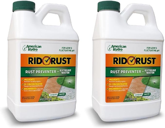 RR2 Rid O' Extreme Water Rust Stain Preventer for Irrigation Systems, 64 Fl Oz Bottle, 2 Pack