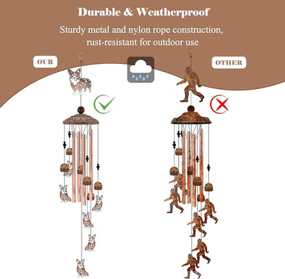 Corgi Wind Chimes for Outside,Metal Garden Decor Corgi Windchimes Gifts for Grandma/Women Birthday Gifts,Outdoor/Indoor Metal Wind Chime for Garden,Home, Lawn, Porch, Yard (35")