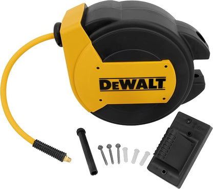 DEWALT DXCM024-0434 3/8" X 50' Enclosed Hose Reel & 25pc Industrial Coupler & Plug Kit (DXCM024-0412)