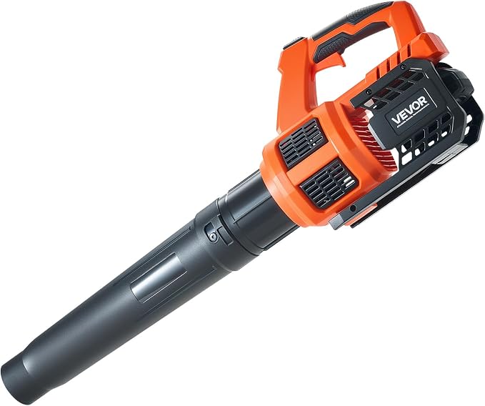 VEVOR 20V Cordless Leaf Blower with Brushless Motor, 450 CFM/110 MPH, Battery Powered Electric Leaf Blowers for Lawn Care with 2.0Ah Battery and Fast Charger