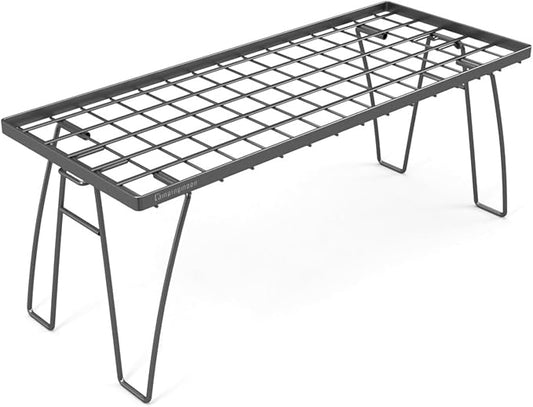 CAMPINGMOON Foldable Mesh Camping Rack Stackable Camp Storage Shelf Fire Pit Side Table Portable Outdoor Organizer Steel T-229