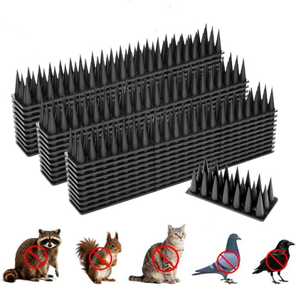 Bird Spikes, 20 Pack Pigeon Cat Squirrel Raccoon Animal Deterrent Spikes Anti-Climb for Outside Anti-Animal Defender Spikes to Keep Birds Away, Black