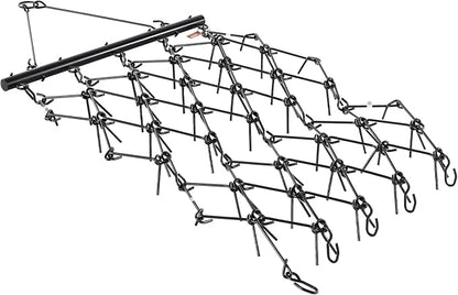 VEVOR Drag Harrow, 4 ft x 5.6 ft Durable Chain Harrow with 80 Sharp Teeth, Suitable for ATV UTV Tractor, Ideal for Soil Preparation, Seeding, Smoothing Landscapes, and Yard Gravel Driveway Maintenance