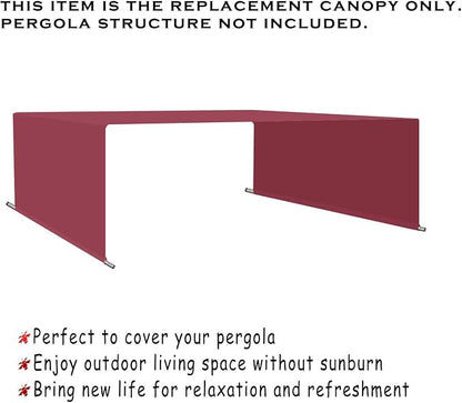 Alion Home Waterproof Pergola Covers - Pergola Replacement Canopy - Universal Replacement Canopy for Pergola (14' L x 10' W, Burgundy Red)