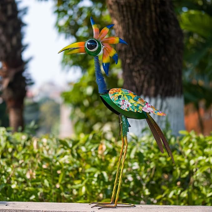 Metal Bird Sculpture,35" Bird Decor Yard Statue Decorations Outdoor,Funny Sculpture for Patio, Lawn, Backyard,Housewarming Present for Mom, Friends