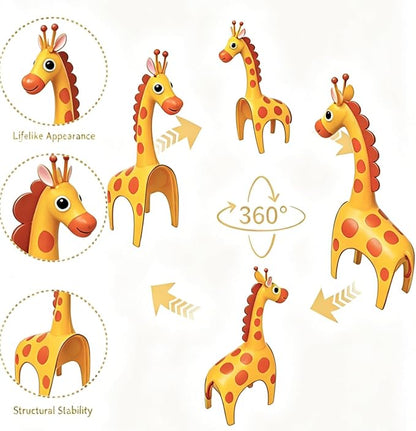 Metal Giraffe Garden Outdoor Decor or Indoor Shelf Home Decor | Outdoor Yard Decor for Patio, Flower Bed or Indoor Shelf, Whimsical Bright Yellow Home Decor Gift