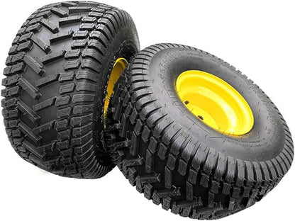 Marastar 20808-PK Tubeless Pneumatic 20x8.00-8 Tire and Wheel Assembly, Replacement Rear Tire for John Deere Riding Mowers, Turf Traction Tread, 2 Pack