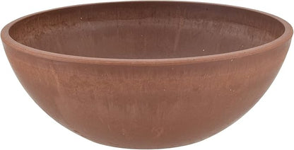PSW Pot Collection M25TC 10-inch Plastic/Stone/Wood Composite Low Bowl Planter – No Drainage Hole (Drillable), Shallow Indoor/Outer Pot for Succulents, Bonsai, Fairy Gardens, Herbs, Terra Cotta Color