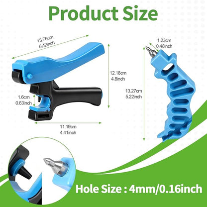 RedChili 2-in-1 Drip Irrigation Tubing Hole Punch Tool Fitting, 2 Pack 1/4 Inch Insertion Tool Set for 1/4" Connectors & Emitters Professional Drip Line Hole Puncher Accessories for Easy Installation
