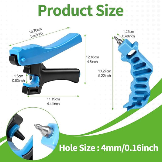 RedChili 2-in-1 Drip Irrigation Tubing Hole Punch Tool Fitting, 2 Pack 1/4 Inch Insertion Tool Set for 1/4" Connectors & Emitters Professional Drip Line Hole Puncher Accessories for Easy Installation