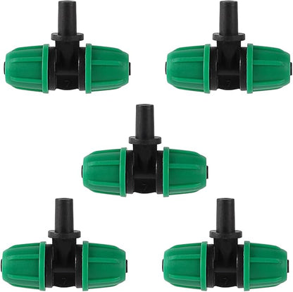 6mm to 1/4 Inch Barb Tee for for ¼ in. tubing; Tubing Outside Diameter (OD) is 0.250 in., Internal Diameter (ID) is 0.170. in. (20Pcs/Pack) (Green-1/4" to 6mm)