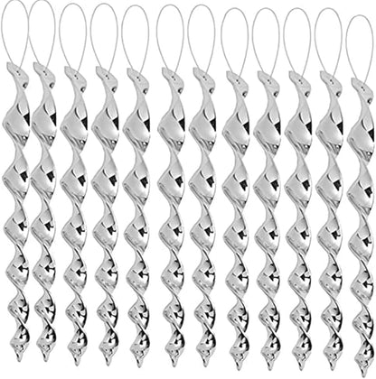 JUNIQUTE Bird Wind Twisting Scare Rods Reflective Ornamental Spiral Device Bird deterrents for Outside(12") (Set of 12)
